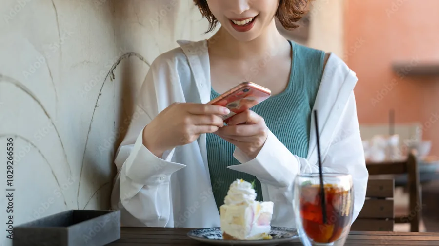 友人とスマホを見るインフルエンサー